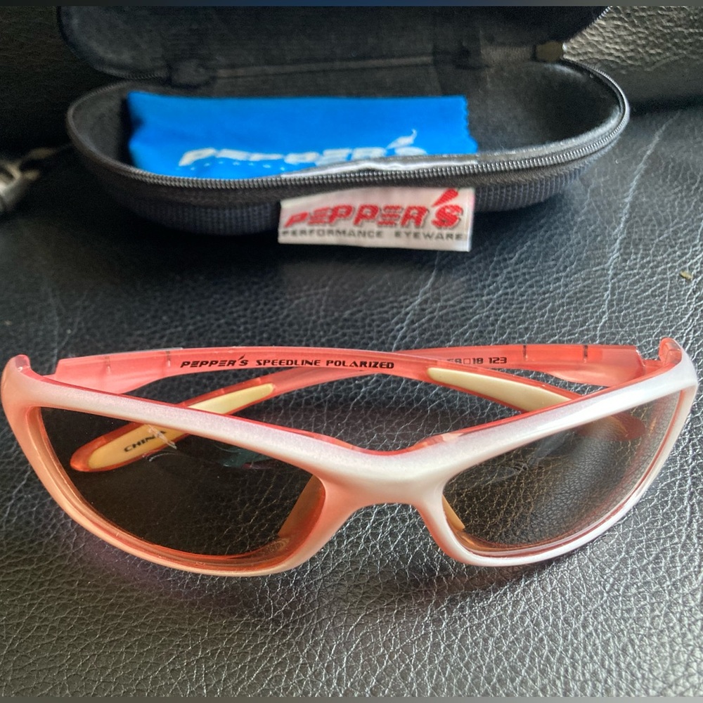 Pepper’s Speedline Polarized Performance Pink Sunglasses with Case